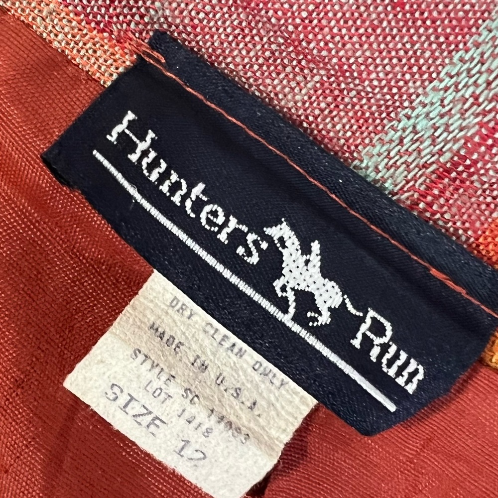 Vintage plaid skirt by Hunters Run orange rust linen skirt lined zip at back| 12 - Picture 12 of 12